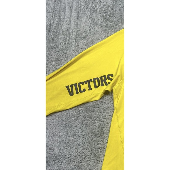 Adidas MICHIGAN Wolverines Climalite Long Sleeve Shirt Mens L Yellow Valiant Vic - Picture 8 of 12